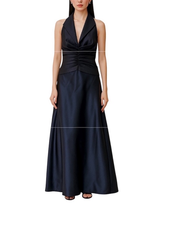 Tadashi Shoji Dresses & Skirts - Tadashi Shoji One-Shoulder Black Satin Evening Gown